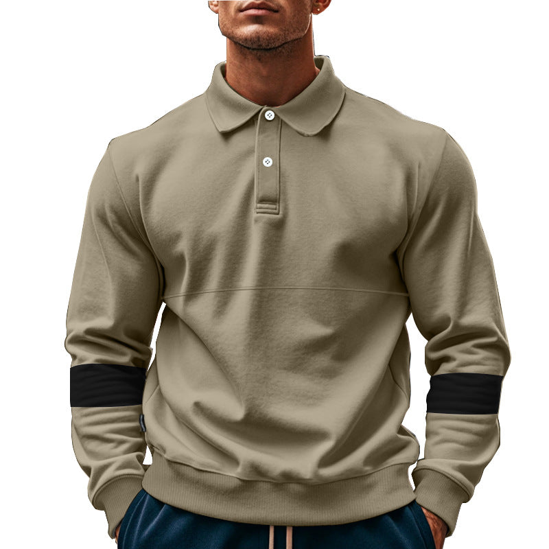 Men's Long Sleeve Button Polo Shirt