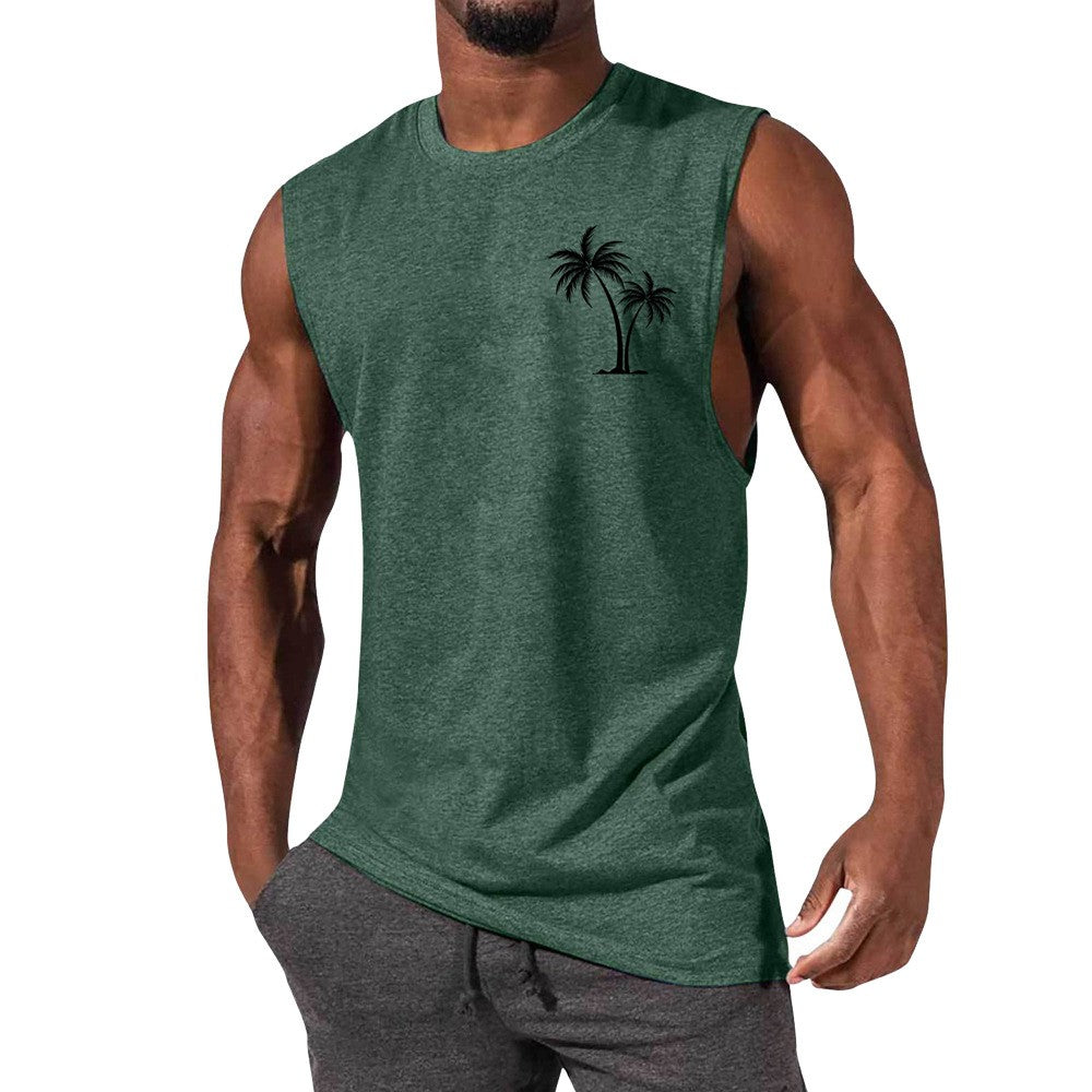 Coconut Tree Muscle Tank Top