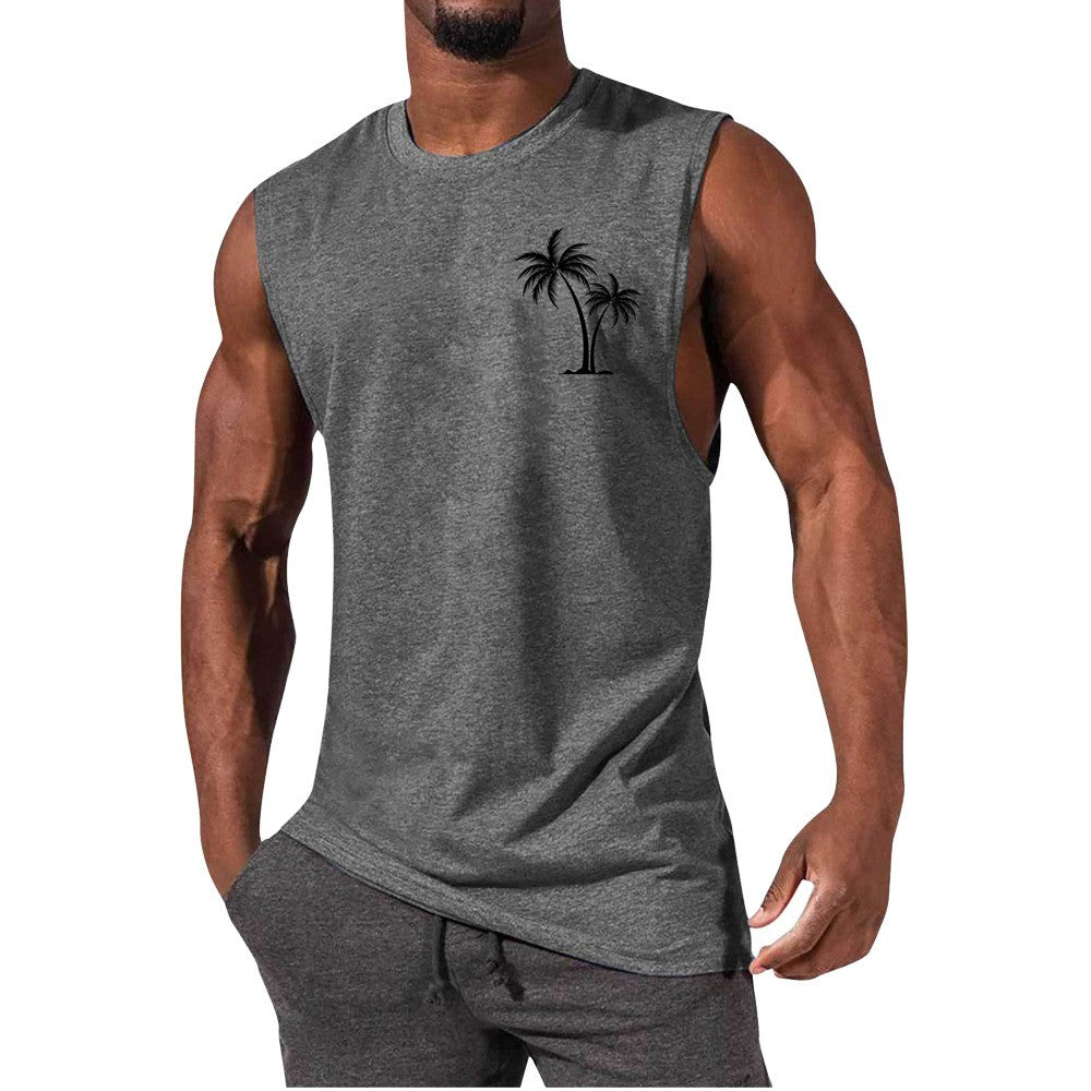 Coconut Tree Muscle Tank Top