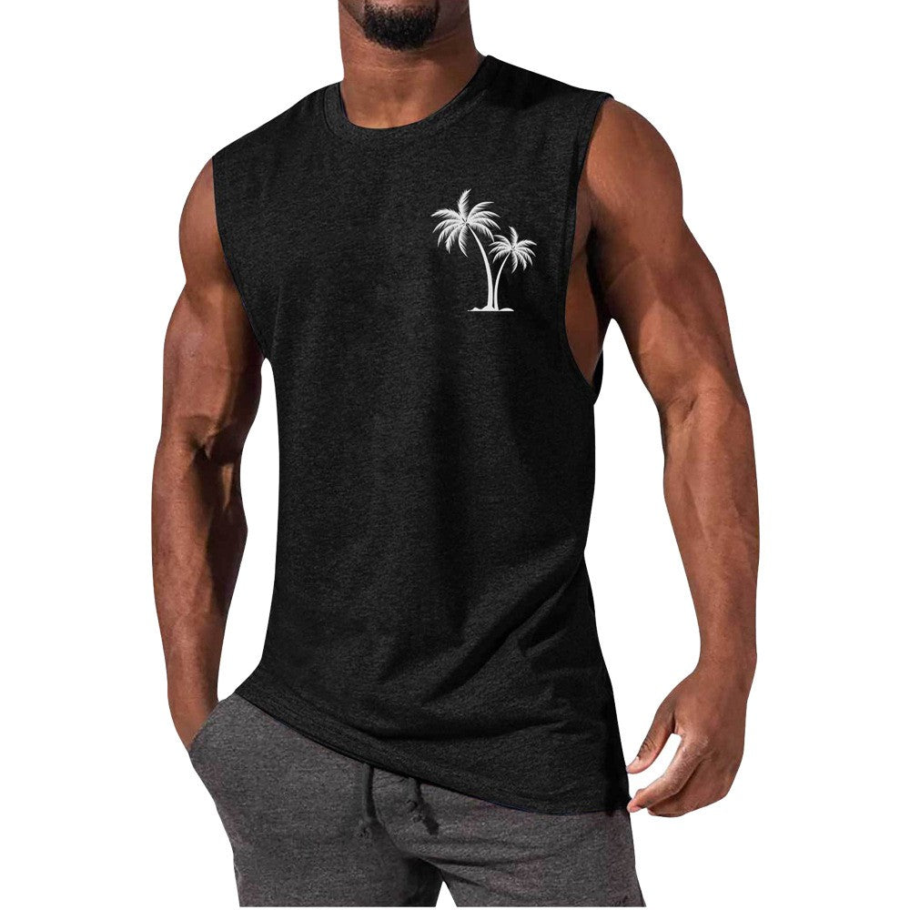 Coconut Tree Muscle Tank Top