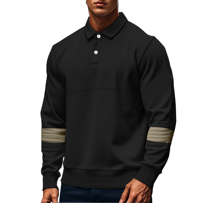 Men's Long Sleeve Button Polo Shirt