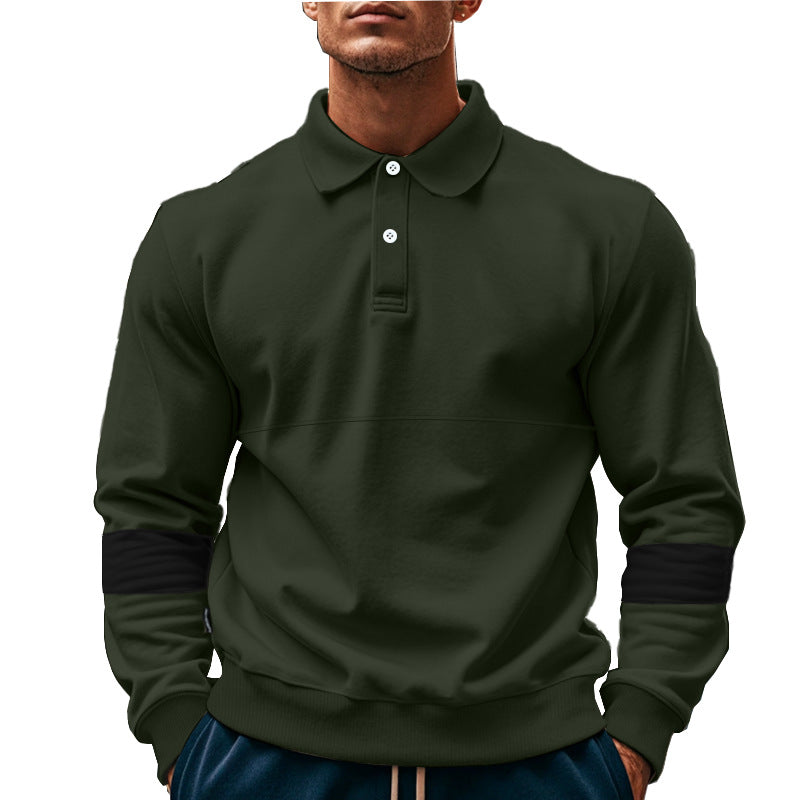 Men's Long Sleeve Button Polo Shirt