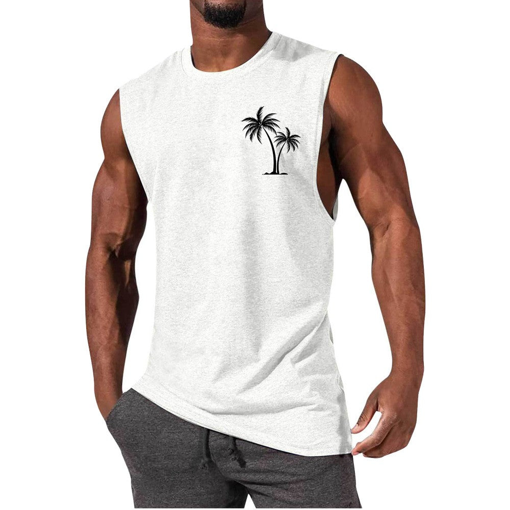 Coconut Tree Muscle Tank Top
