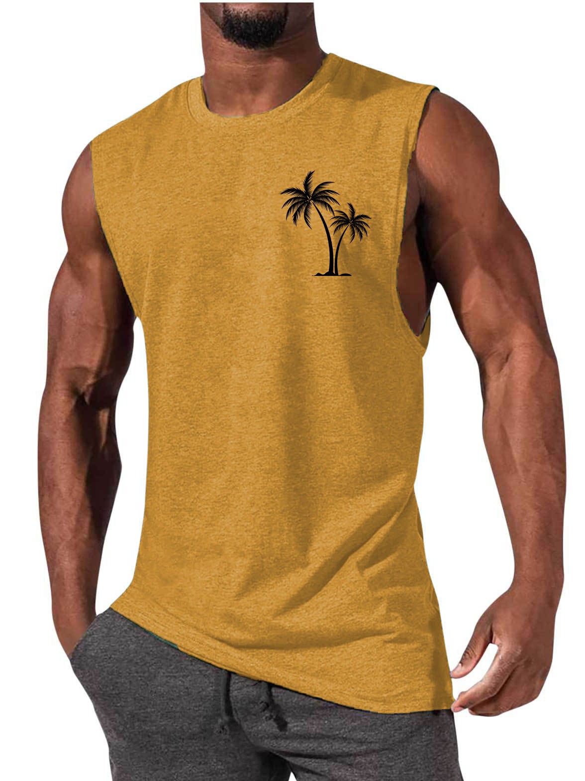 Coconut Tree Muscle Tank Top