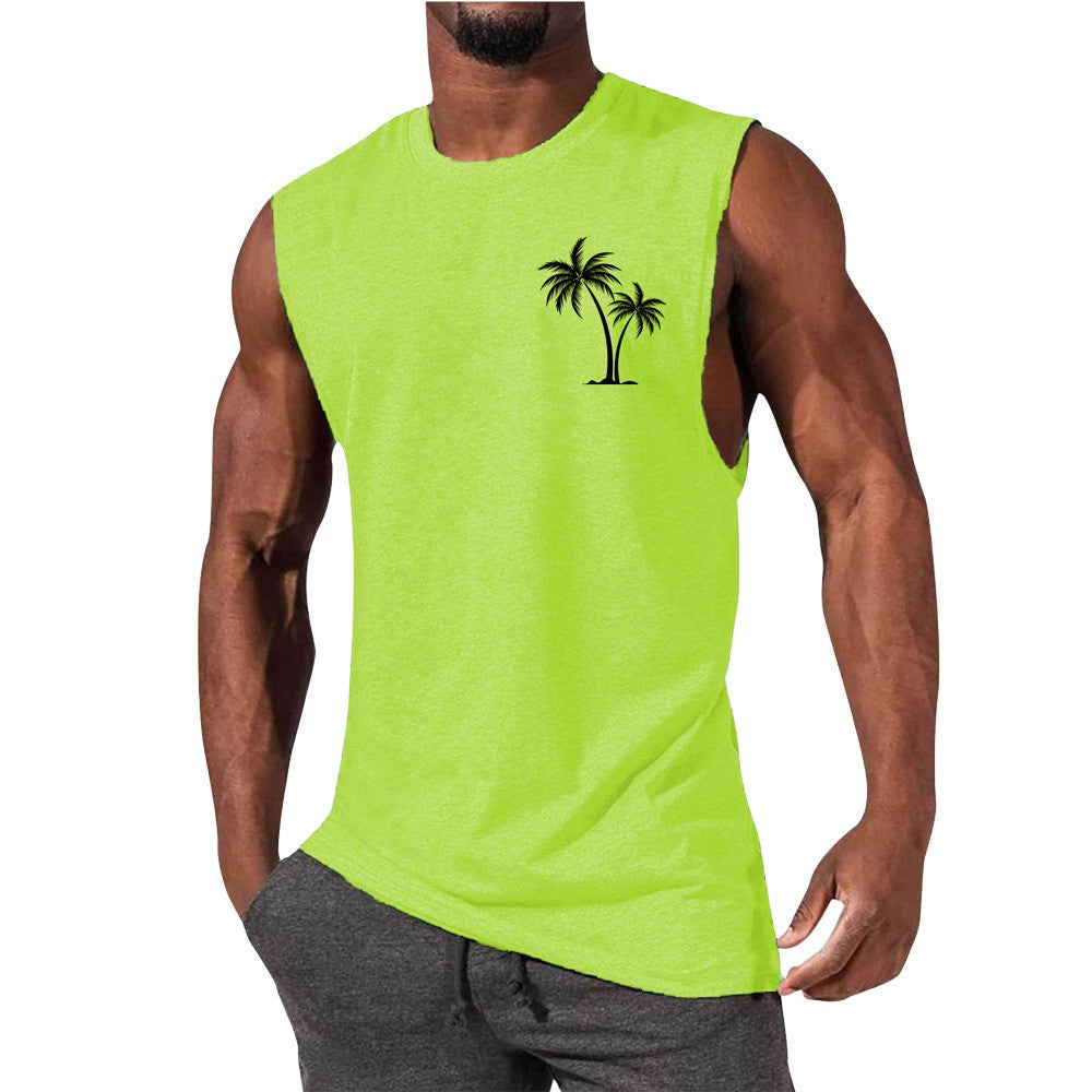 Coconut Tree Muscle Tank Top