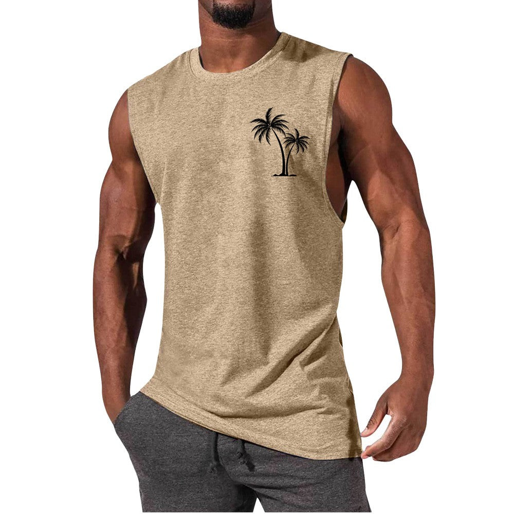Coconut Tree Muscle Tank Top