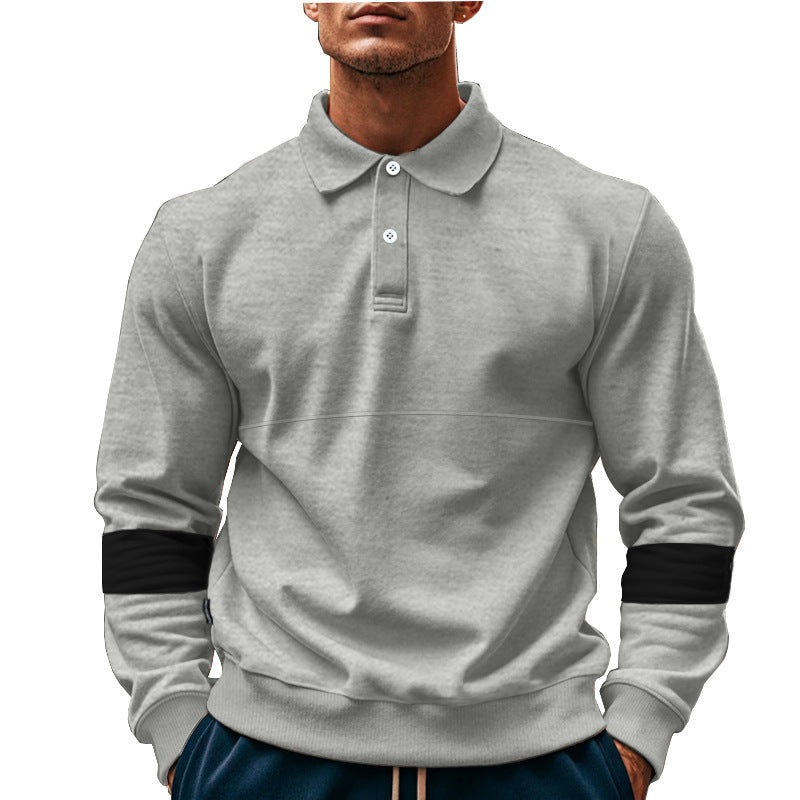 Men's Long Sleeve Button Polo Shirt